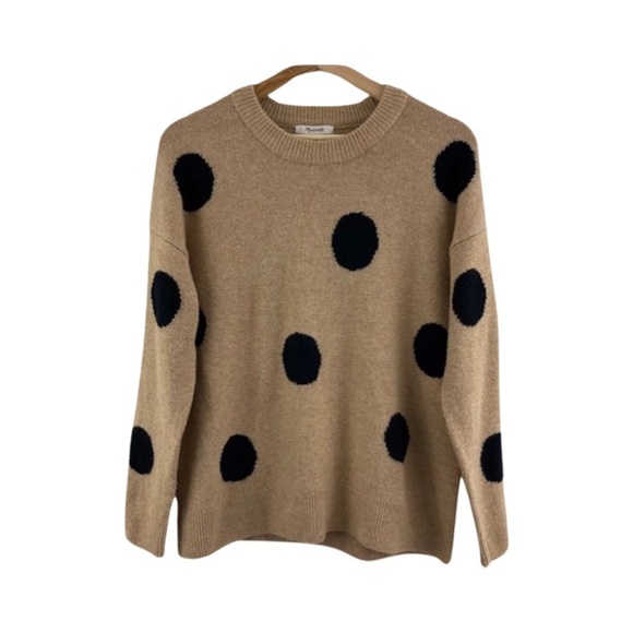 Madewell Sweaters - Madewell Dot Graystone Pullover Sweater Camel Polka Dot Size XS